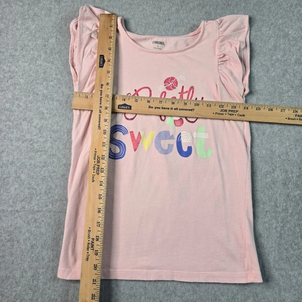 Gymboree Perfectly Sweet 2pc Short Set Girls Large Pink Striped Flutter Sleeve
